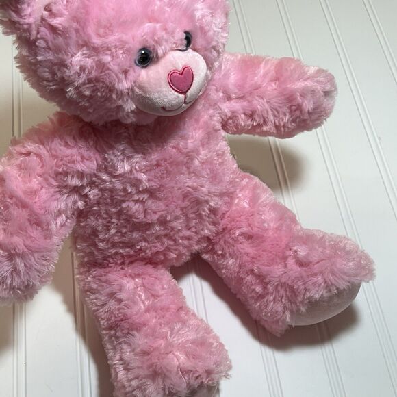 2014 Build A Bear Pink Cuddles Teddy Bear Swirly Curly Pink Hair 17" Plush-EUC! - Picture 5 of 5
